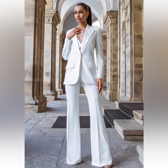 Nadine Merabi - Charlotte White Blazer + Nicole Top + Charlotte White Pants - M - Picture 7 of 16